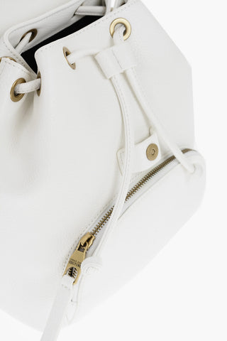 JEANS COUTURE Textured Faux Leather Backpack with Baroque Buckle