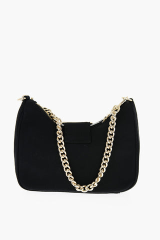 JEANS COUTURE Nylon Shoulder Bag with Maxi Golden Buckle