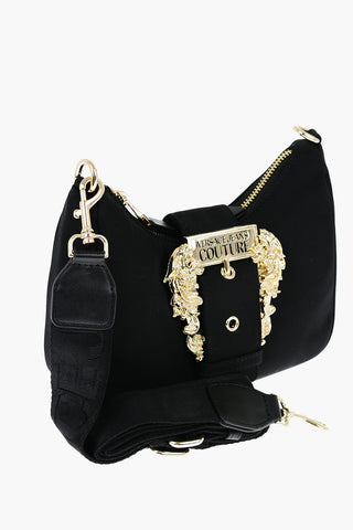 JEANS COUTURE Nylon Shoulder Bag with Maxi Golden Buckle
