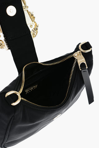 JEANS COUTURE Nylon Shoulder Bag with Maxi Golden Buckle
