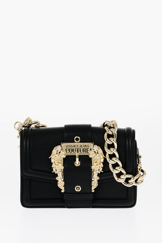 JEANS COUTURE Borsa a Tracolla in Ecopelle Martellata con Maxi Fibbia Dorata