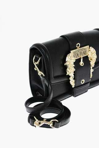 JEANS COUTURE Borsa a Tracolla in Ecopelle Martellata con Maxi Fibbia Dorata