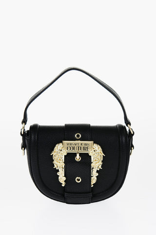 JEANS COUTURE Borsa Saddle in Ecopelle Martellata con Maxi Fibbia Dorata