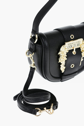 JEANS COUTURE Borsa Saddle in Ecopelle Martellata con Maxi Fibbia Dorata