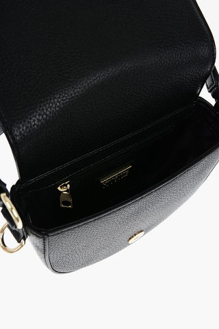 JEANS COUTURE Borsa Saddle in Ecopelle Martellata con Maxi Fibbia Dorata