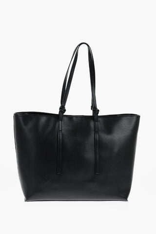 JEANS COUTURE Faux Leather Tote Bag with Embossed Logo