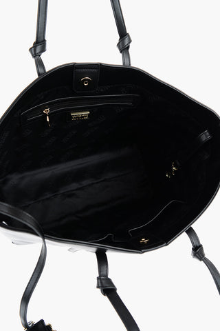 JEANS COUTURE Faux Leather Tote Bag with Embossed Logo