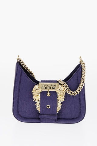 JEANS COUTURE Borsa Hobo in Ecopelle Martellata con Maxi Fibbia Dorata