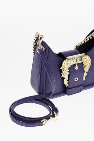 JEANS COUTURE Borsa Hobo in Ecopelle Martellata con Maxi Fibbia Dorata
