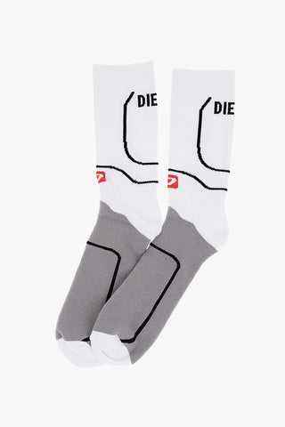 Stretch SKM-RAY Long Socks with Embroidered Logo