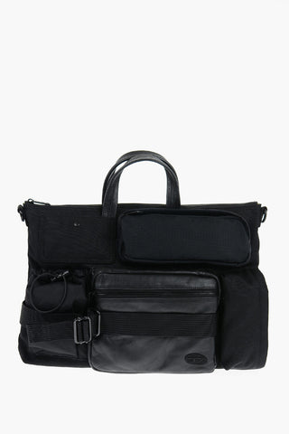 Multi-Pocket Business Bag with Leather Trims