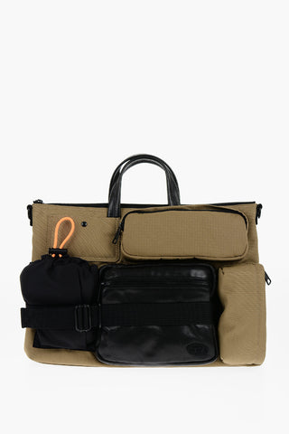 Multi-Pocket Business Bag with Leather Trims