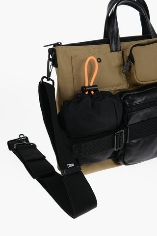 Multi-Pocket Business Bag with Leather Trims