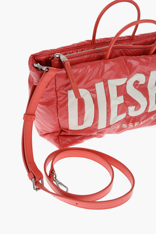 Borsa Tote Imbottita in Nylon Spalmato con Maxi Logo