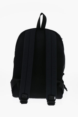 Solid Color Multi-Pocket Backpack with Leather Trims