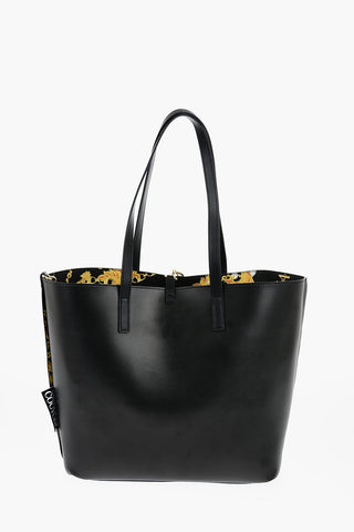 JEANS COUTURE Borsa Tote in Ecopelle Reversibile con Pouch Abbinata