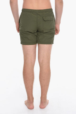 Solid Color Swim Shorts with 3 Pockets