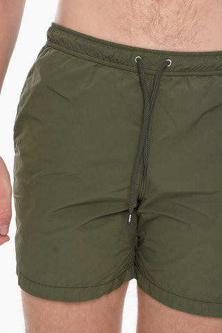 Solid Color Swim Shorts with 3 Pockets