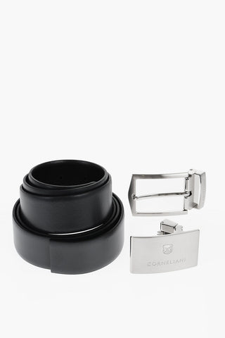 Leather Belt with Interchangeable Buckles 35mm