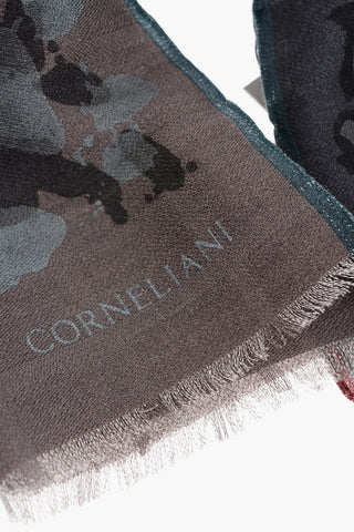 Sciarpa in Lana e Seta con Stampa Effetto Acid Wash