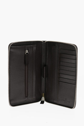 Portafoglio in Pelle Bottolata con Chiusura Zip
