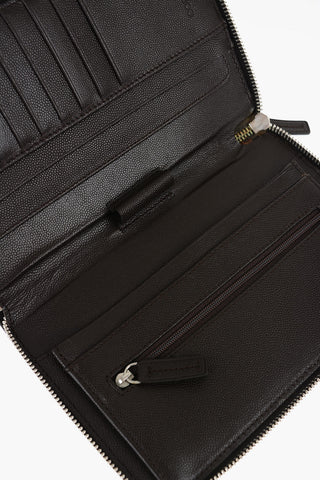 Portafoglio in Pelle Bottolata con Chiusura Zip