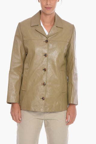 Blazer in Pelle JILLIAN con Tasche a Filo