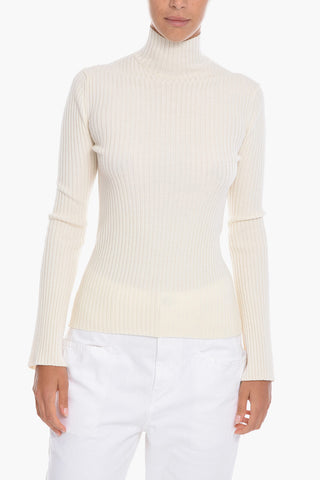 Wool Ribbed Turtleneck Sweater