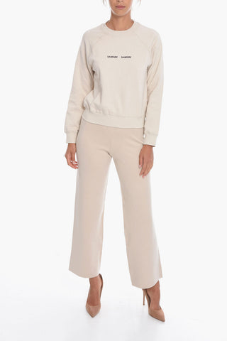 Crew Neck BARLETTA Sweatshirt with Flocked Logo