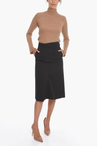 Pencil Skirt with Buckle Detail