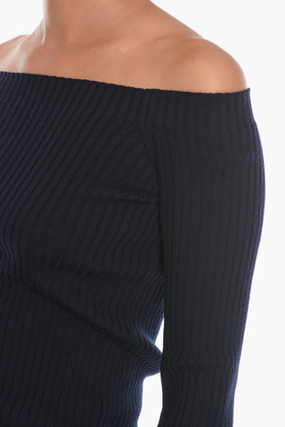 Ribbed Wool Sweater with Long Sleeves