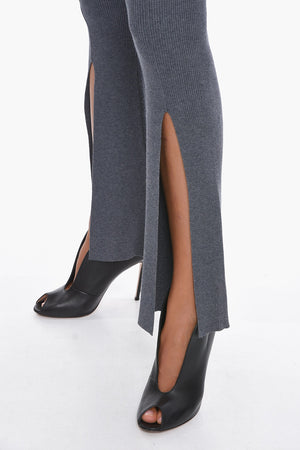 Boot-Cut OMLY Ribbed Trousers with Ankle Slit