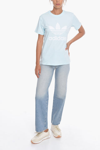 Crew-Neck TREFOIL T-shirt with Contrast Print Front