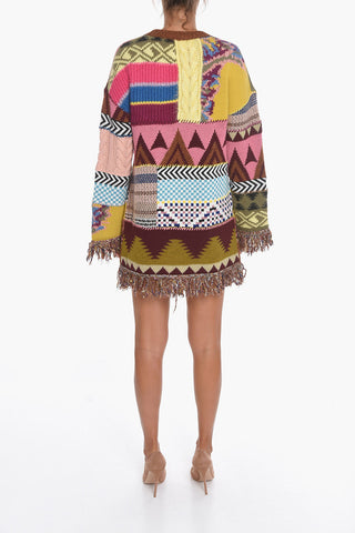 VIRGINIA Fringed Dress with Paisley Pattern