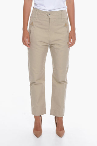 Cotton-gabardine TULCEN High-waisted Pants