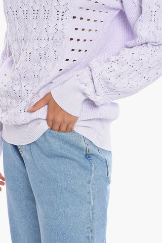 Perforated Crewneck Sweater