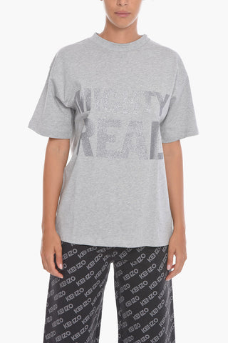 T-shirt UNISEX Girocollo con Scritta Glitter