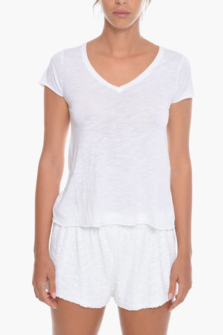 T-shirt  Scollo a V In Tinta Unita