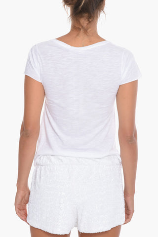 T-shirt  Scollo a V In Tinta Unita