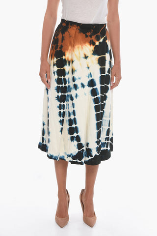 Pleated Skirt with Tie-dye Effect