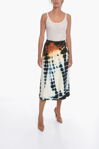 Pleated Skirt with Tie-dye Effect