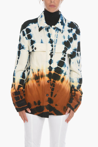 Camicia in Lana con Fantasia Astratta
