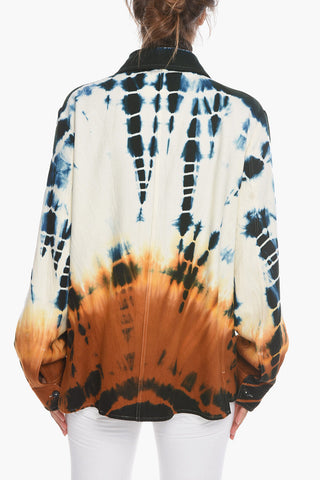 Camicia in Lana con Fantasia Astratta