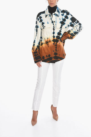 Camicia in Lana con Fantasia Astratta