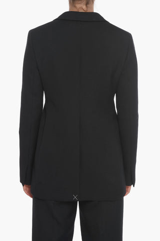 Blazer with Self-tie Detail and Peak Lapel