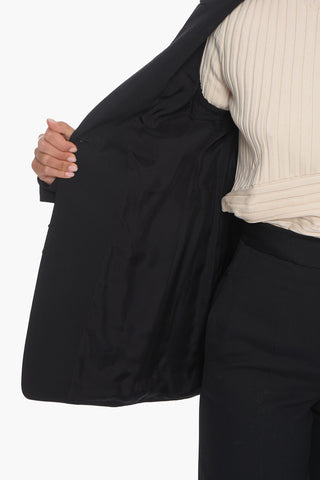 Blazer with Self-tie Detail and Peak Lapel