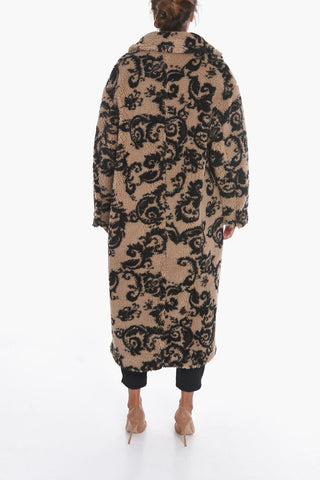 JEANS COUTURE Cappotto Teddy in Eco Pelliccia con Motivo Logo