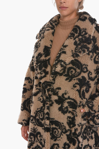 JEANS COUTURE Cappotto Teddy in Eco Pelliccia con Motivo Logo