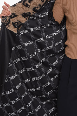 JEANS COUTURE Cappotto Teddy in Eco Pelliccia con Motivo Logo