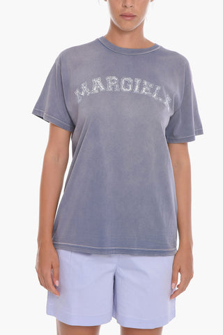 MM1 Vintage-effect T-shirt with Logo Print